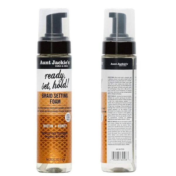 Aunt Jackies Ready Set Hold Braid Setting Foam Biotin And Honey - Image 3