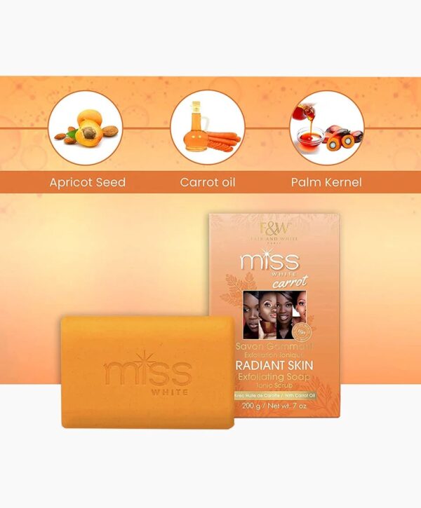 Miss White Carrot Radiant Skin Exfoliating Soap - Image 3