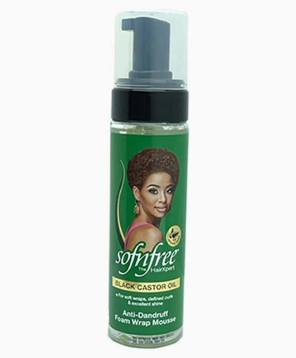 Sof N Free Black Castor Oil Anti Dandruff Foam Wrap Mousse - Image 2